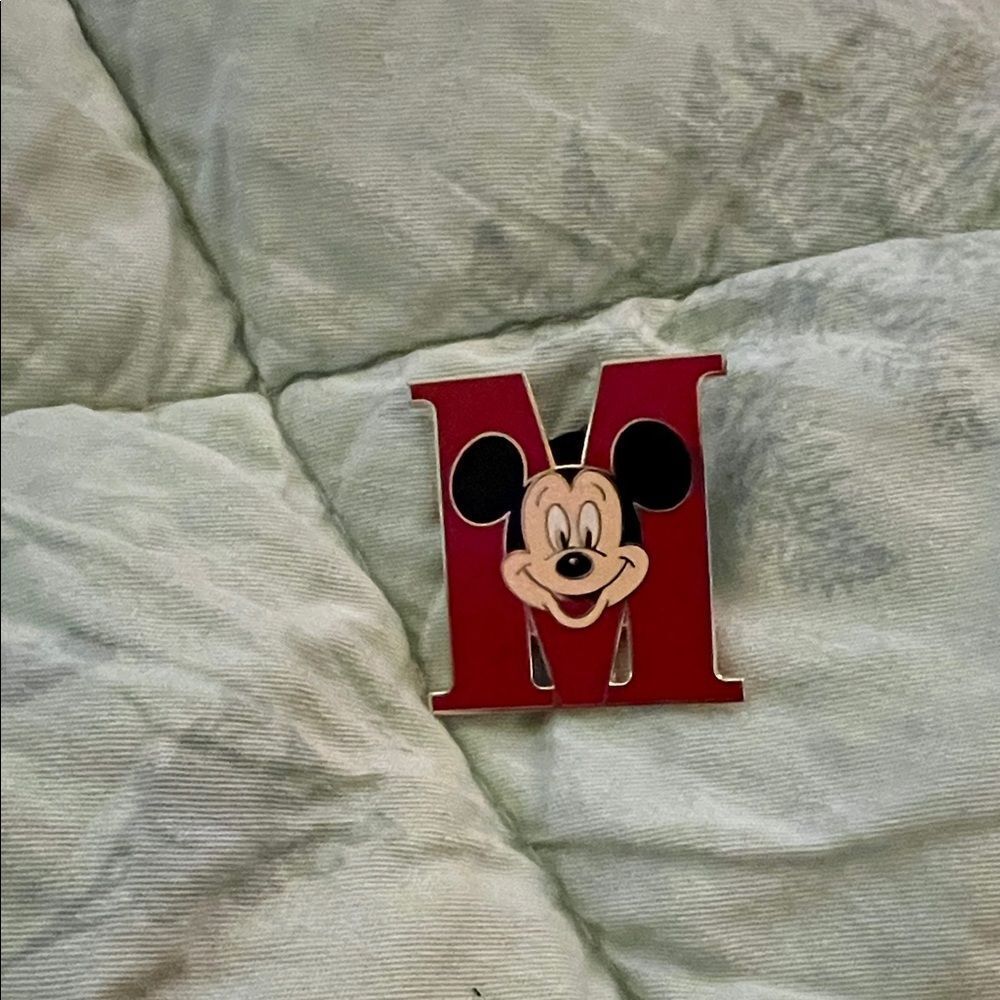 Disney Red Mickey Mouse Letter M Pin